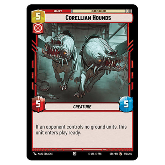 Corellian Hounds card from the Star Wars Unlimited Set Secrets of Power