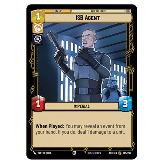 ISB Agent card from the Star Wars Unlimited Set Secrets of Power