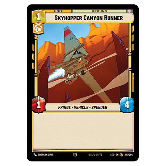 Skyhopper Canyon Runner card from the Star Wars Unlimited Set Secrets of Power