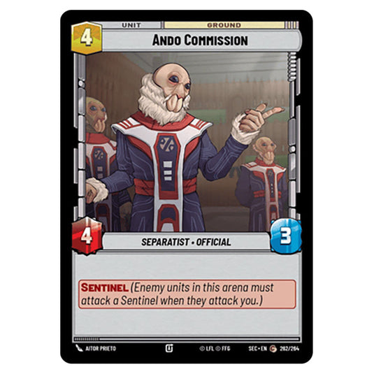 Ando Commission card from the Star Wars Unlimited Set Secrets of Power
