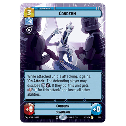 Condemn card from the Star Wars Unlimited Set Secrets of Power