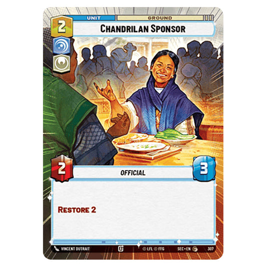 Chandrilan Sponsor card from the Star Wars Unlimited Set Secrets of Power