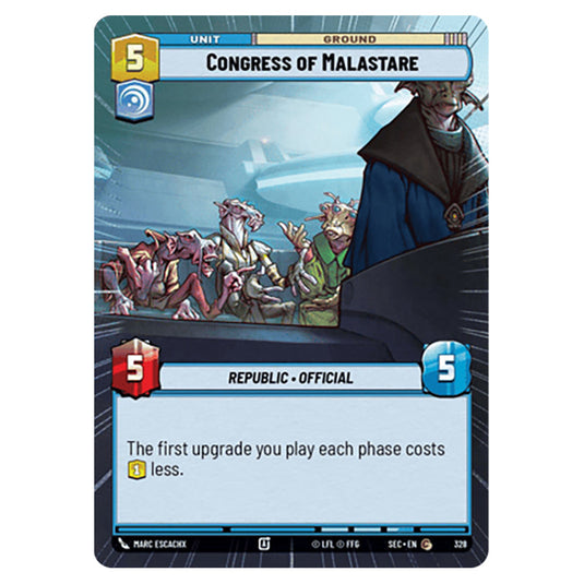 Congress of Malastare card from the Star Wars Unlimited Set Secrets of Power