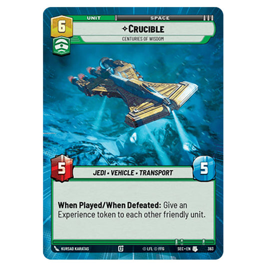 Crucible Centuries of Wisdom card from the Star Wars Unlimited Set Secrets of Power