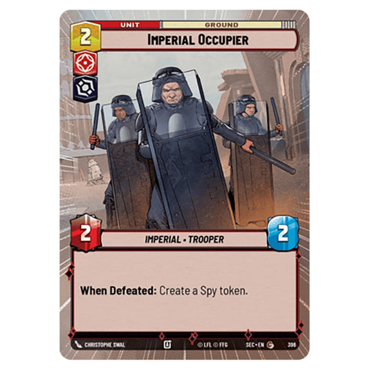 Imperial Occupier card from the Star Wars Unlimited Set Secrets of Power