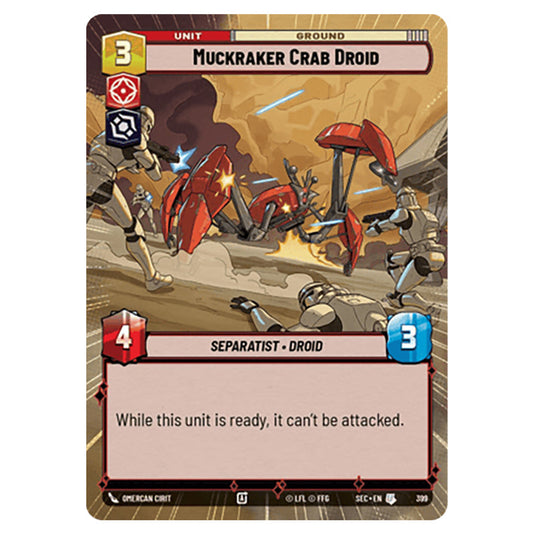 Muckraker Crab Droid card from the Star Wars Unlimited Set Secrets of Power