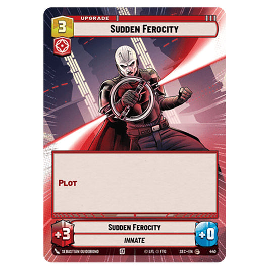 Sudden Ferocity card from the Star Wars Unlimited Set Secrets of Power