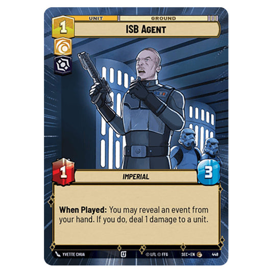 ISB Agent card from the Star Wars Unlimited Set Secrets of Power