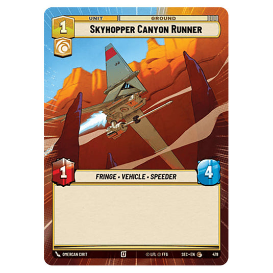Skyhopper Canyon Runner card from the Star Wars Unlimited Set Secrets of Power