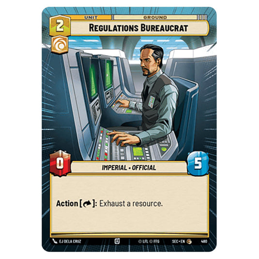 Regulations Bureaucrat card from the Star Wars Unlimited Set Secrets of Power