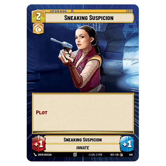 Sneaking Suspicion card from the Star Wars Unlimited Set Secrets of Power