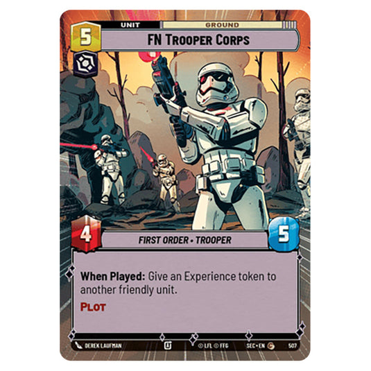 FN Trooper Corps card from the Star Wars Unlimited Set Secrets of Power