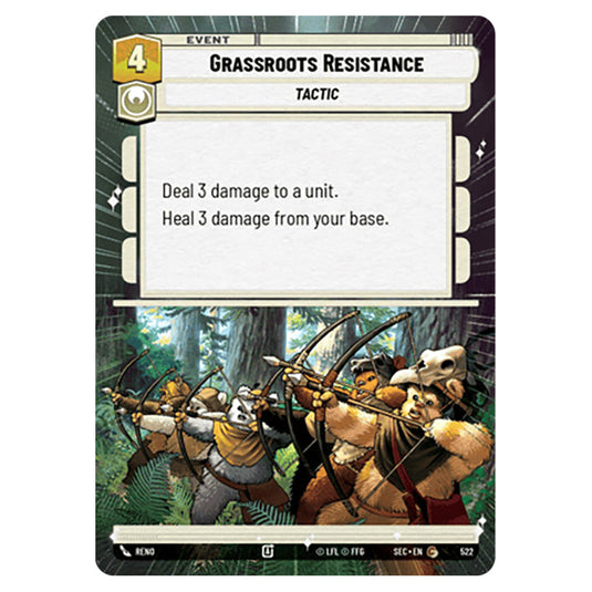 Grassroots Resistance card from the Star Wars Unlimited Set Secrets of Power