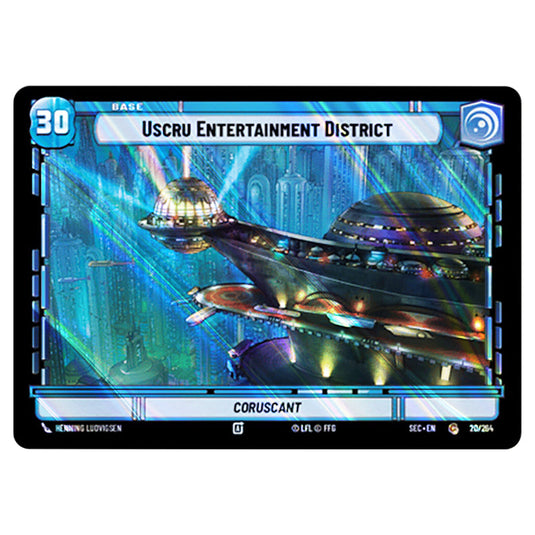 Uscru Entertainment District card from the Star Wars Unlimited Set Secrets of Power
