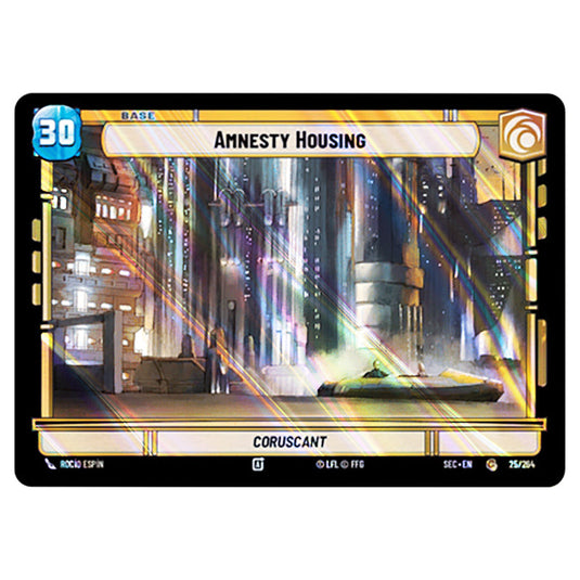 Amnesty Housing card from the Star Wars Unlimited Set Secrets of Power