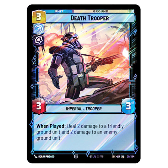 Death Trooper card from the Star Wars Unlimited Set Secrets of Power