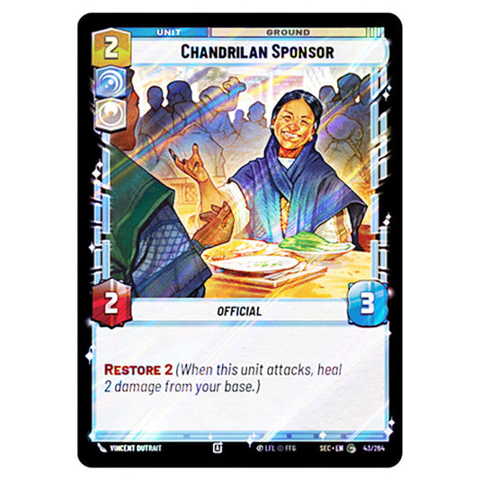 Chandrilan Sponsor card from the Star Wars Unlimited Set Secrets of Power