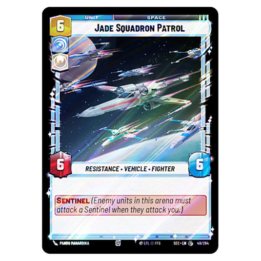 Jade Squadron Patrol card from the Star Wars Unlimited Set Secrets of Power