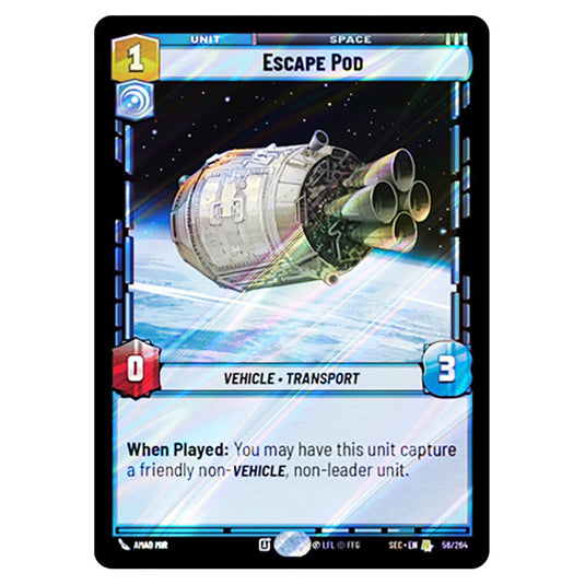 Escape Pod card from the Star Wars Unlimited Set Secrets of Power