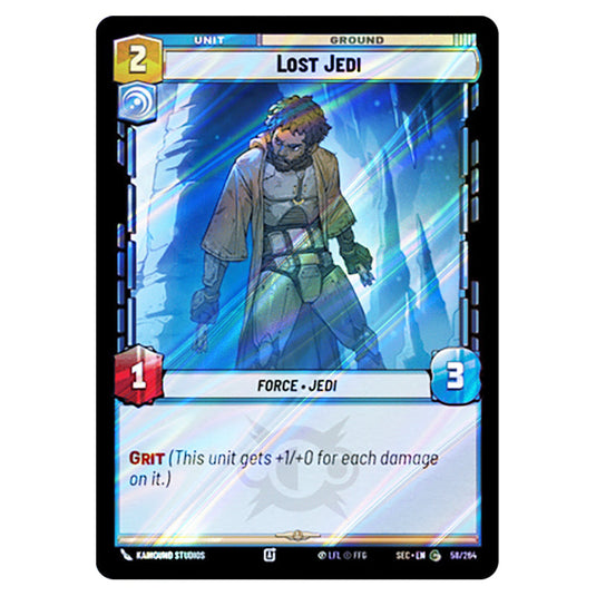 Lost Jedi card from the Star Wars Unlimited Set Secrets of Power