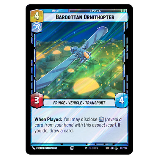 Bardottan Ornithopter card from the Star Wars Unlimited Set Secrets of Power