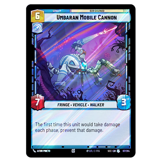 Umbaran Mobile Cannon card from the Star Wars Unlimited Set Secrets of Power