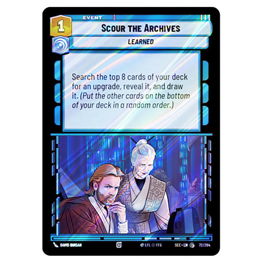 Scour the Archives card from the Star Wars Unlimited Set Secrets of Power