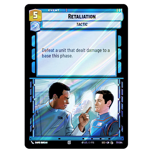 Retaliation card from the Star Wars Unlimited Set Secrets of Power