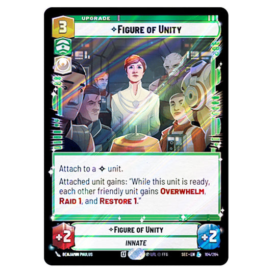 Figure of Unity card from the Star Wars Unlimited Set Secrets of Power