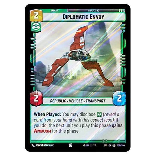 Diplomatic Envoy card from the Star Wars Unlimited Set Secrets of Power