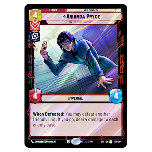 Arihnda Pryce On the Road to Power card from the Star Wars Unlimited Set Secrets of Power
