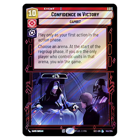 Confidence in Victory card from the Star Wars Unlimited Set Secrets of Power