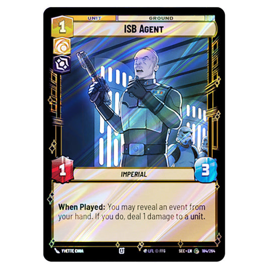 ISB Agent card from the Star Wars Unlimited Set Secrets of Power