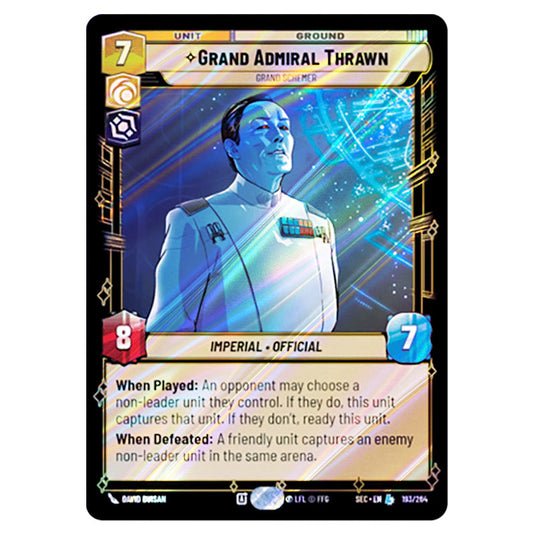 Grand Admiral Thrawn Grand Schemer card from the Star Wars Unlimited Set Secrets of Power