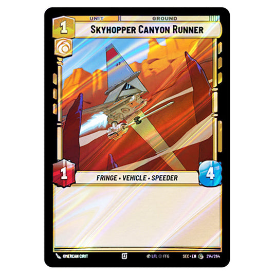 Skyhopper Canyon Runner card from the Star Wars Unlimited Set Secrets of Power