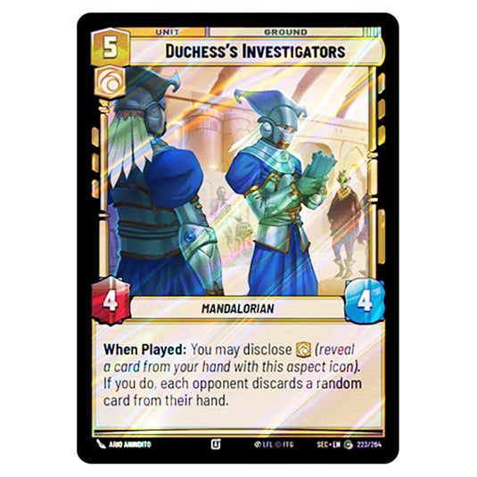 Duchess's Investigators card from the Star Wars Unlimited Set Secrets of Power