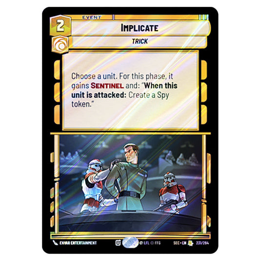 Implicate card from the Star Wars Unlimited Set Secrets of Power