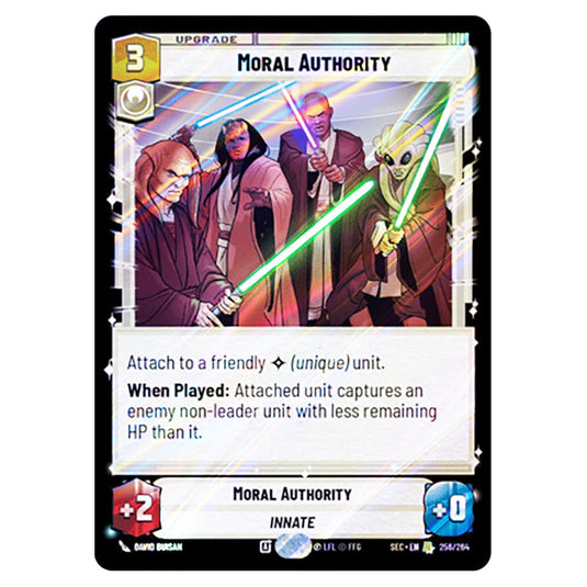 Moral Authority card from the Star Wars Unlimited Set Secrets of Power