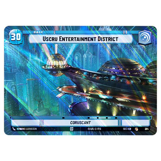 Uscru Entertainment District card from the Star Wars Unlimited Set Secrets of Power