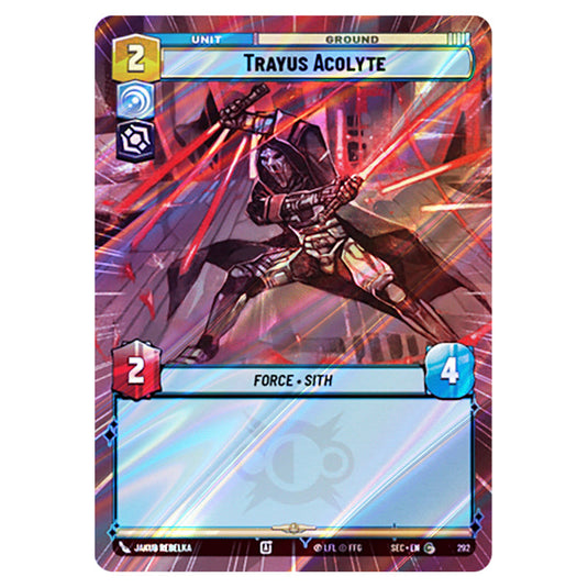 Trayus Acolyte card from the Star Wars Unlimited Set Secrets of Power