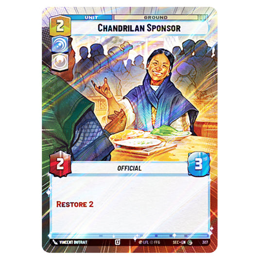 Chandrilan Sponsor card from the Star Wars Unlimited Set Secrets of Power