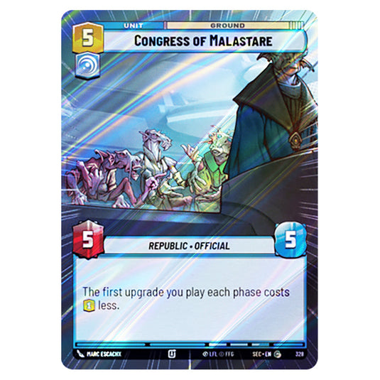 Congress of Malastare card from the Star Wars Unlimited Set Secrets of Power