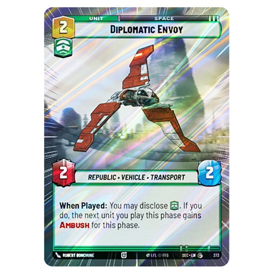 Diplomatic Envoy card from the Star Wars Unlimited Set Secrets of Power