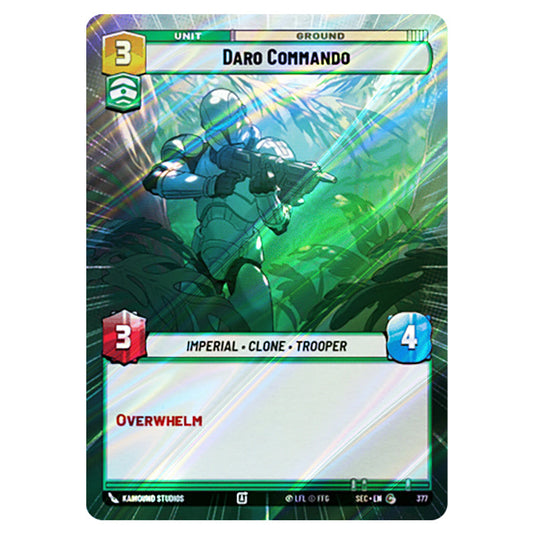 Daro Commando card from the Star Wars Unlimited Set Secrets of Power