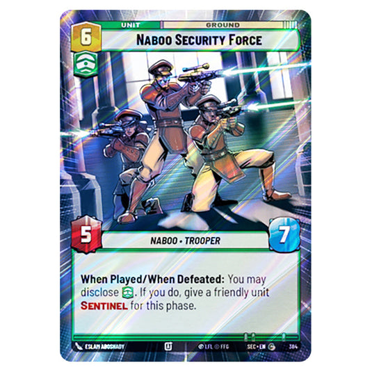 Naboo Security Force card from the Star Wars Unlimited Set Secrets of Power