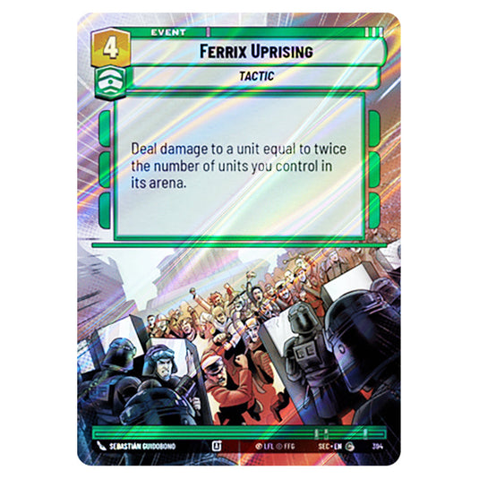 Ferrix Uprising card from the Star Wars Unlimited Set Secrets of Power