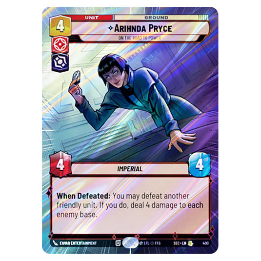 Arihnda Pryce On the Road to Power card from the Star Wars Unlimited Set Secrets of Power