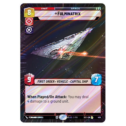 Fulminatrix Fleet Killer card from the Star Wars Unlimited Set Secrets of Power