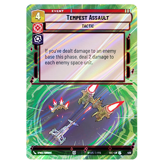 Tempest Assault card from the Star Wars Unlimited Set Secrets of Power