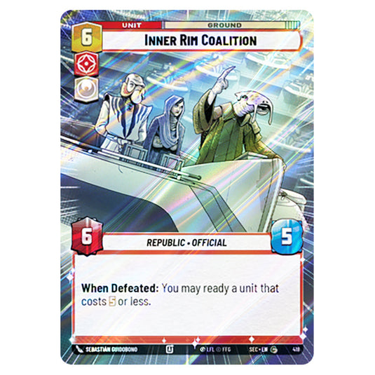 Inner Rim Coalition card from the Star Wars Unlimited Set Secrets of Power